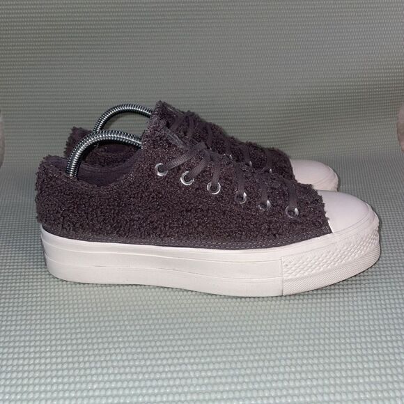 Converse Chuck Taylor All Star Platform Low Sherpa Violet Ore' Womens Size 9.5 - Picture 1 of 9